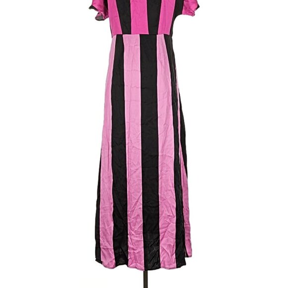 NWT black & pink stripe maxi dress, designer line for Target, size 6 - Picture 4 of 8